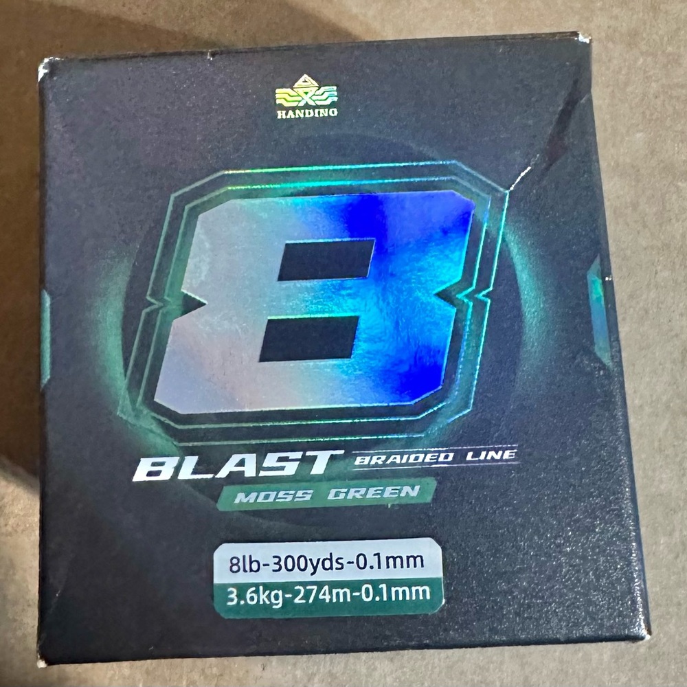 Blast Braided Fishing Line, 8LB (300 Yards) Moss Green NEW